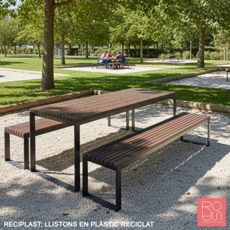 Taula de pícnic en plàstic reciclat per exteriors "Màlaga"